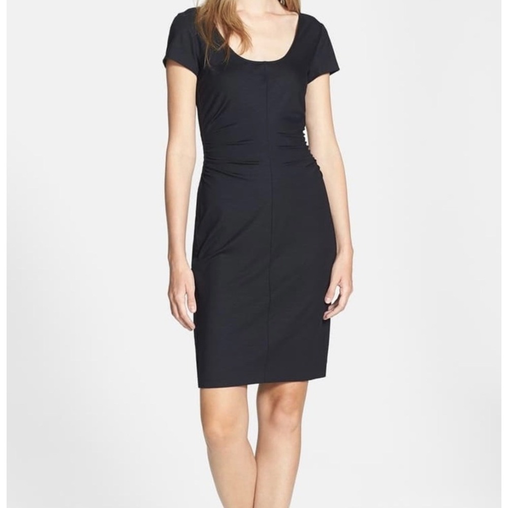Diane von Furstenberg DVF Black Bally Soft Jersey Sheath Dress SZ Small EUC!